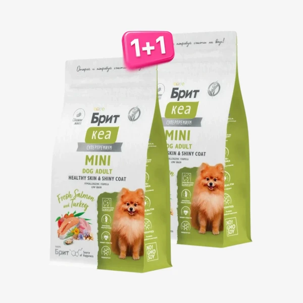 Брит Кеа Adult Mini Healthy Skin&Shiny Coat 1+1.webp